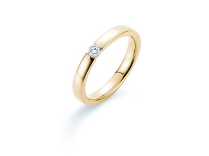 Anillo de compromiso Infinity en 18K oro amarillo con diamante 0,10ct H/SI