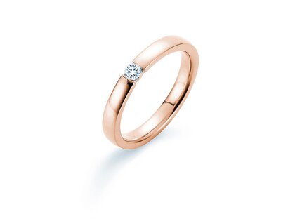 Anillo de compromiso Infinity en 18K oro rosa con diamante 0,10ct H/SI