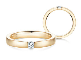 Anillo de compromiso Infinity en 14K oro amarillo con diamante 0,10ct G/SI