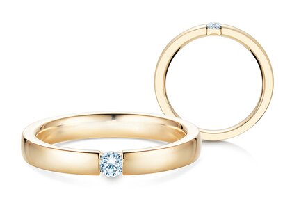 Anillo de compromiso Infinity en 14K oro amarillo con diamante 0,15ct H/SI