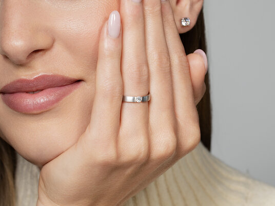 Anillo de compromiso Infinity en plata 925/-