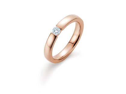 Anillo de compromiso Infinity en 18K oro rosa con diamante 0,15ct G/SI