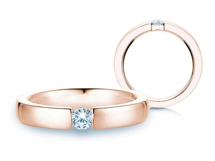 Anillo de compromiso Infinity en 14K oro rosa con diamante 0,20ct H/SI