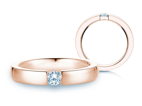 Anillo de compromiso Infinity en 14K oro rosa con diamante 0,20ct H/SI