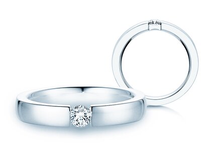 Anillo de compromiso Infinity en 14K oro blanco con diamante 0,20ct G/SI