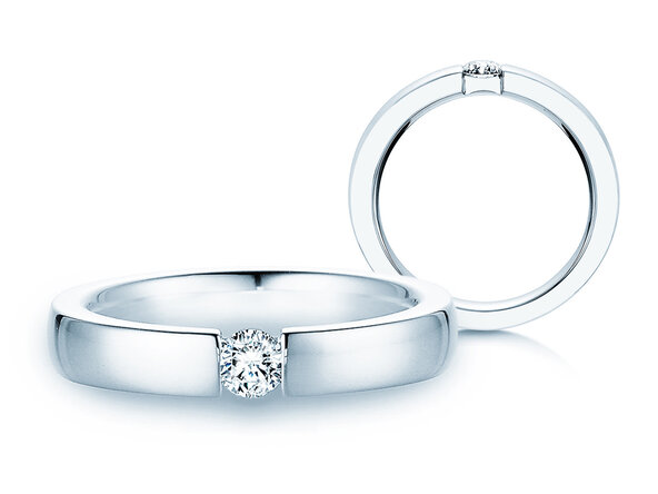 Anillo de compromiso Infinity en 14K oro blanco con diamante 0,20ct G/SI