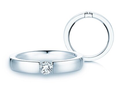 Anillo de compromiso Infinity en platino 950/- con diamante 0,25ct G/SI