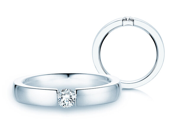 Anillo de compromiso Infinity en 14K oro blanco con diamante 0,25ct G/SI