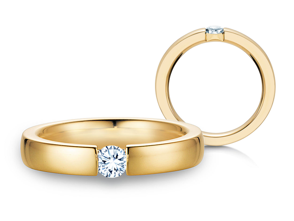 Anillo de compromiso Infinity en 18K oro amarillo con diamante 0,30ct H/SI
