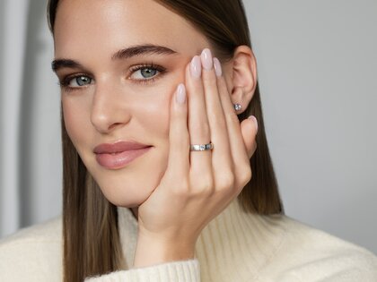 Anillo de compromiso Infinity en 9K oro rosa con diamante 0,30ct H/SI