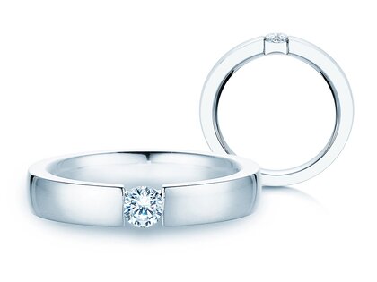 Anillo de compromiso Infinity en 18K oro blanco con diamante 0,30ct H/SI