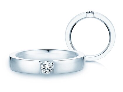 Anillo de compromiso Infinity en 9K oro blanco con diamante 0,30ct H/SI