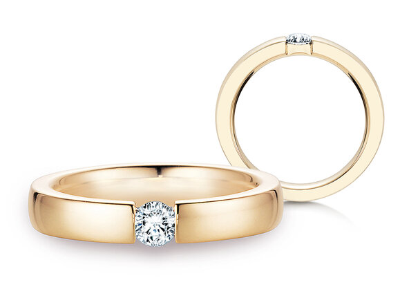 Anillo de compromiso Infinity en 18K oro amarillo con diamante 0,40ct H/SI