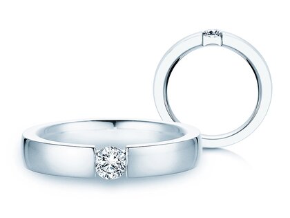 Anillo de compromiso Infinity en 18K oro blanco con diamante 0,40ct H/SI