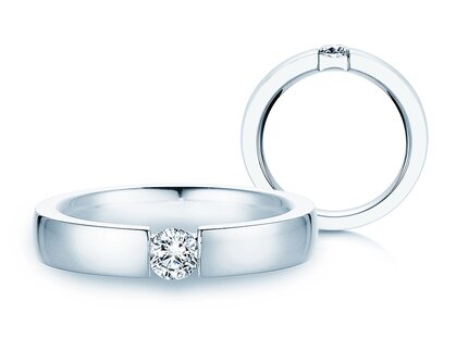 Anillo de compromiso Infinity en 14K oro blanco con diamante 0,40ct G/SI