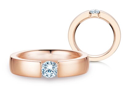 Anillo de compromiso Infinity en 14K oro rosa con diamante 0,50ct G/SI
