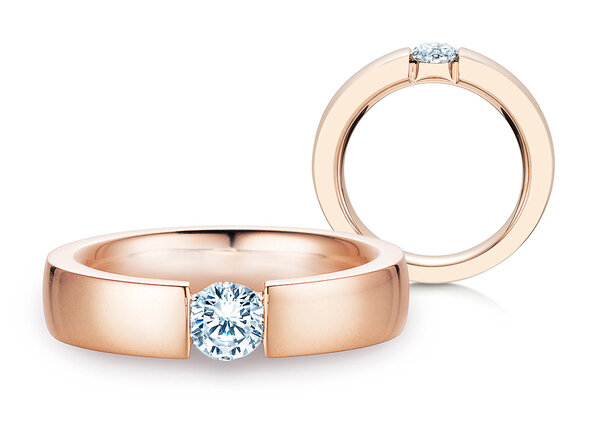 Anillo de compromiso Infinity en 14K oro rosa con diamante 0,50ct G/SI