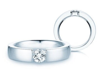 Anillo de compromiso Infinity en 14K oro blanco con diamante 0,50ct H/SI