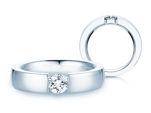 Anillo de compromiso Infinity en platino 950/- con diamante 0,50ct H/SI