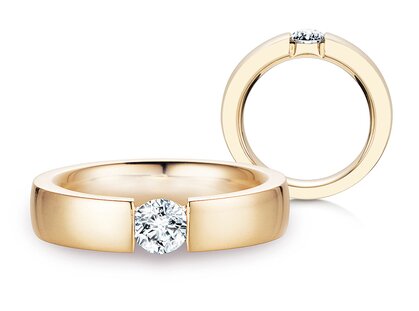 Anillo de compromiso Infinity en 14K oro amarillo con diamante 0,50ct G/SI