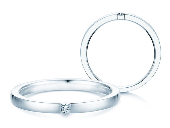 Anillo de compromiso Infinity en plata 925/- con diamante 0,07ct H/SI