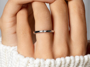 Anillo de compromiso Italic en 14K oro amarillo con diamante 0,03ct H/SI