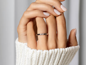 Anillo de compromiso Italic en 14K oro amarillo con diamante 0,03ct H/SI