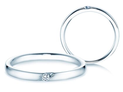 Anillo de compromiso Italic en plata 925/- con diamante 0,03ct G/IF