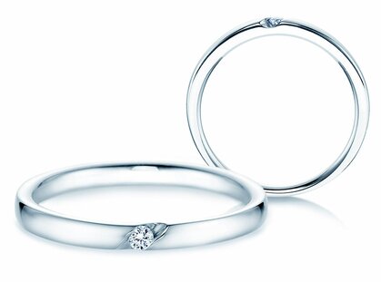 Anillo de compromiso Italic en 14K oro blanco con diamante 0,03ct G/SI