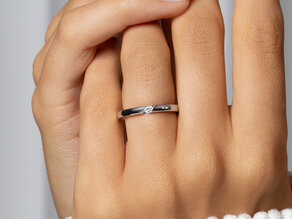 Anillo de compromiso Italic en 14K oro amarillo con diamante 0,05ct H/SI