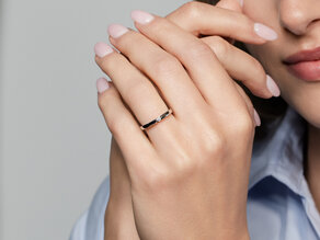 Anillo de compromiso Italic en 14K oro amarillo con diamante 0,05ct H/SI