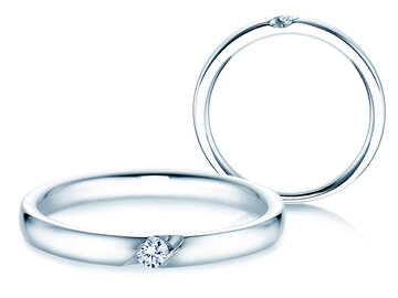 Anillo de compromiso Italic en plata 925/- con diamante 0,05ct G/SI