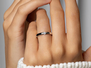 Anillo de compromiso Italic en 9K oro amarillo con diamante 0,10ct