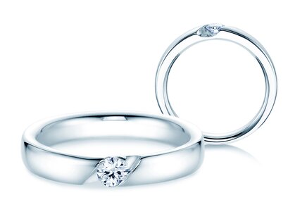 Anillo de compromiso Italic en plata 925/- con diamante 0,15ct G/SI