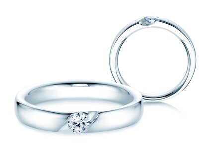Anillo de compromiso Italic en platino 950/- con diamante 0,20ct G/SI