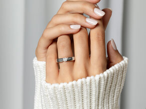Anillo de compromiso Italic en plata