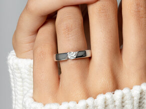 Anillo de compromiso Italic en plata
