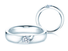 Anillo de compromiso Italic en 14K oro blanco con diamante 0,25ct G/SI