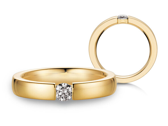 Anillo de compromiso Infinity en 14K oro amarillo con diamante 0,20ct H/SI