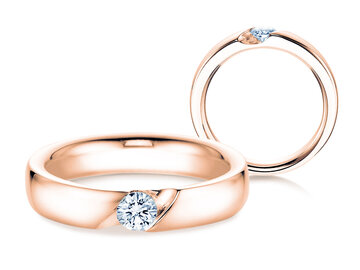 Anillo de compromiso Italic en oro rosa