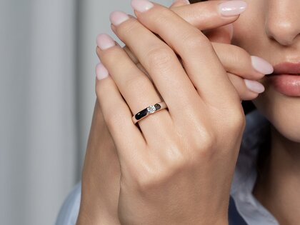 Anillo de compromiso Italic en 9K oro amarillo con diamante 0,30ct H/SI