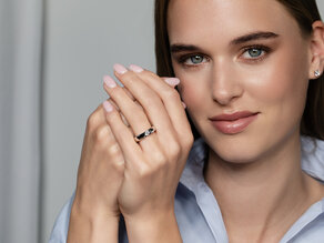 Anillo de compromiso Italic en 9K oro amarillo con diamante 0,50ct D/IF