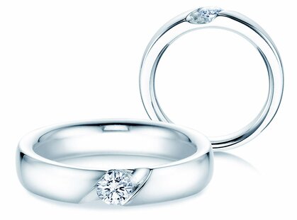 Anillo de compromiso Italic en platino 950/- con diamante 0,30ct G/SI