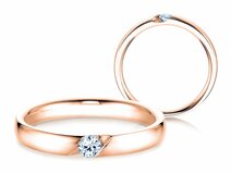 Anillo de compromiso Italic en 18K oro rosa con diamante 0,10ct G/SI