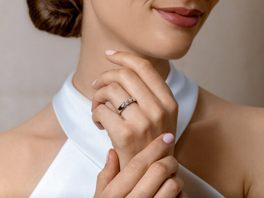 Anillo de compromiso Italic en plata 925/-