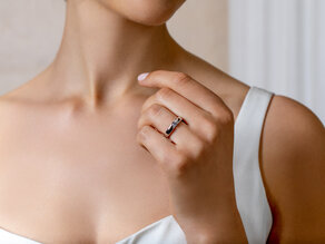 Anillo de compromiso Italic en 9K oro amarillo con diamante 0,30ct H/SI