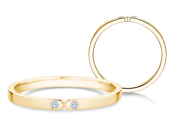 Anillo de compromiso Serenity Diamond en 9K oro amarillo con diamantes 0,02ct G/SI
