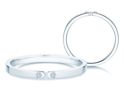 Anillo de compromiso Serenity Diamond en 9K oro blanco con diamantes 0,02ct G/SI