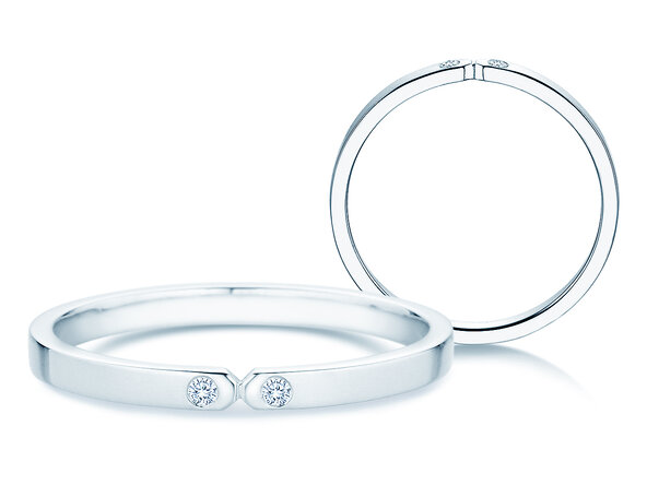 Anillo de compromiso Serenity Diamond en 9K oro blanco con diamantes 0,02ct G/SI