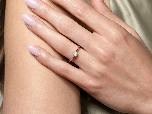 Anillo de compromiso Touch en oro rosa